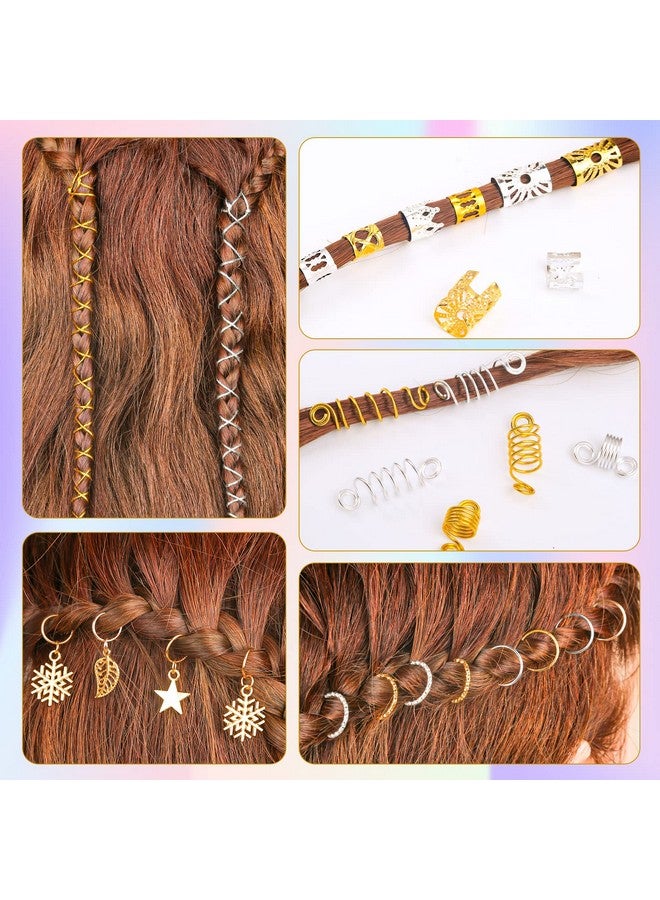 Jollidecor 259Pcs Hair Jewelry Accessories For Women Braids Hair Loc Wire Wrapped Adornment For Dreadlock Aluminum Beads Charms Gold Braids Ring Cuffs Clips With Pendants For Hair Decorations - Image 5
