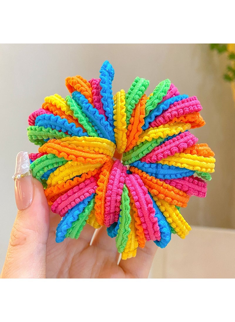 Generic High Elasticity Children Rubber Band Hair Ties Baby Girls Seamless Accessories Clips Hair Bands Kids Hairpin Accessories 18# Color single skirt 50 root