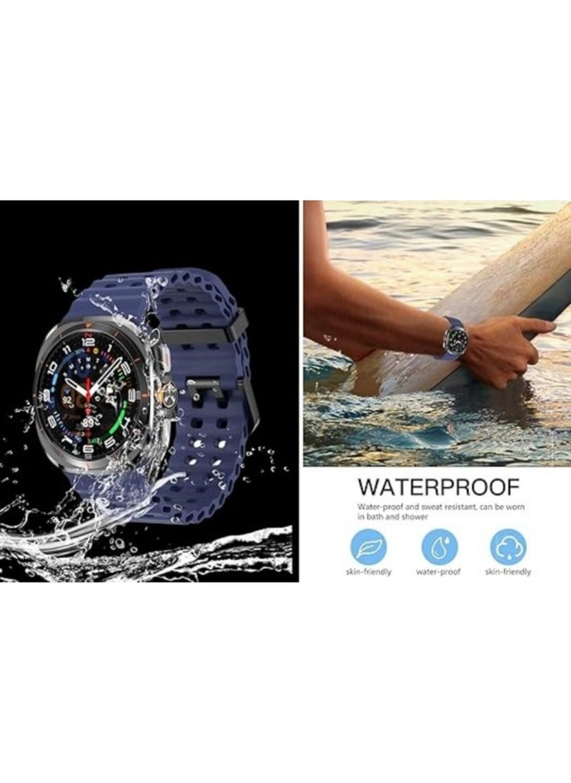 Youque - Silicone Sport Strap Bands for Samsung Galaxy Watch 7 Ultra Band 47mm, Breathable Soft Silicone Waterproof Watch Strap - Image 1