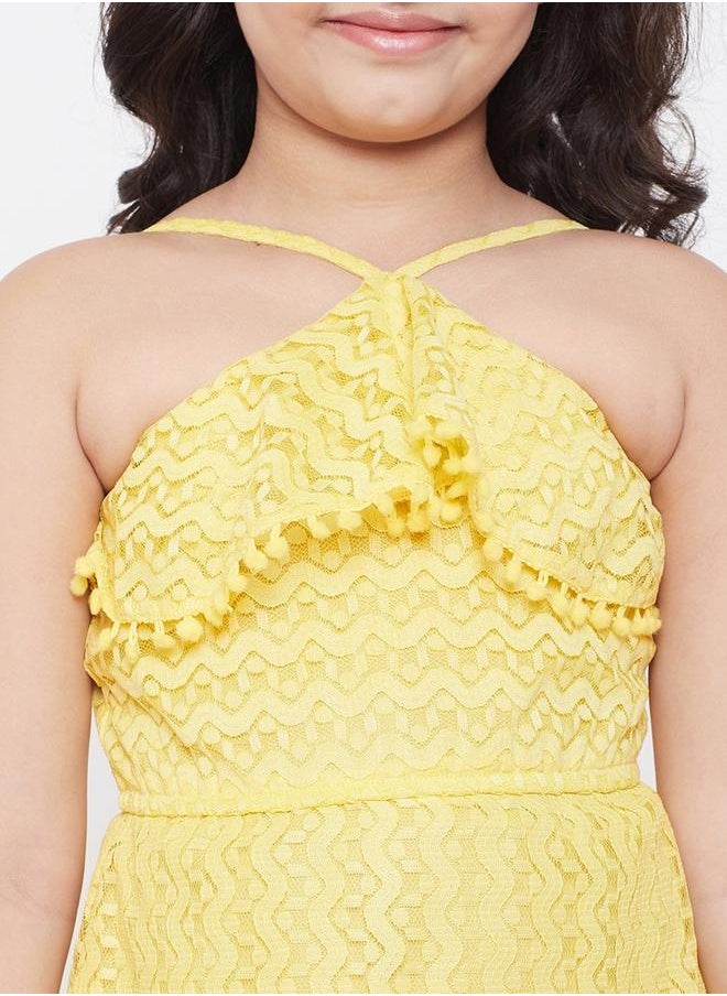 Stylo Bug - Halter Neck Lace Detail Mini Dress by Styli - Image 1