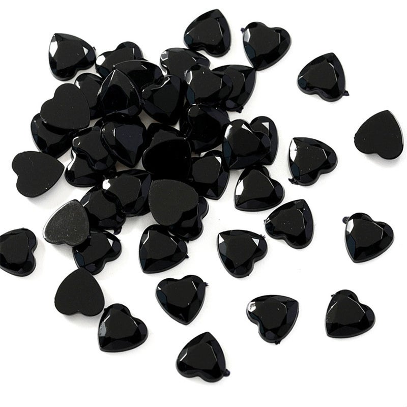 300pcs 10mm Flatback Gems Rhinestone Embellishments Ornament Accessories for Jewelry DIY Crafts (Black) - Image 1