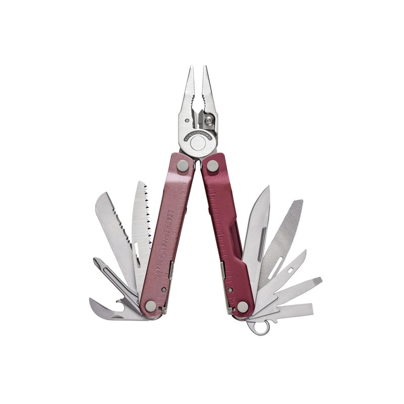 LEATHERMAN, Rebar Multitool with Premium Replaceable Wire Cutters and Saw, Heathered Cranberry - Image 1