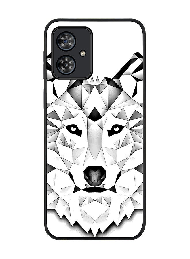 Stylizedd Rugged Black edge case for Motorola Moto G54 / Motorola Moto G54 Power / Motorola Moto G64 5G, Slim fit Flexible Anti Drop Thin Cover - Poly Wolf - Image 1