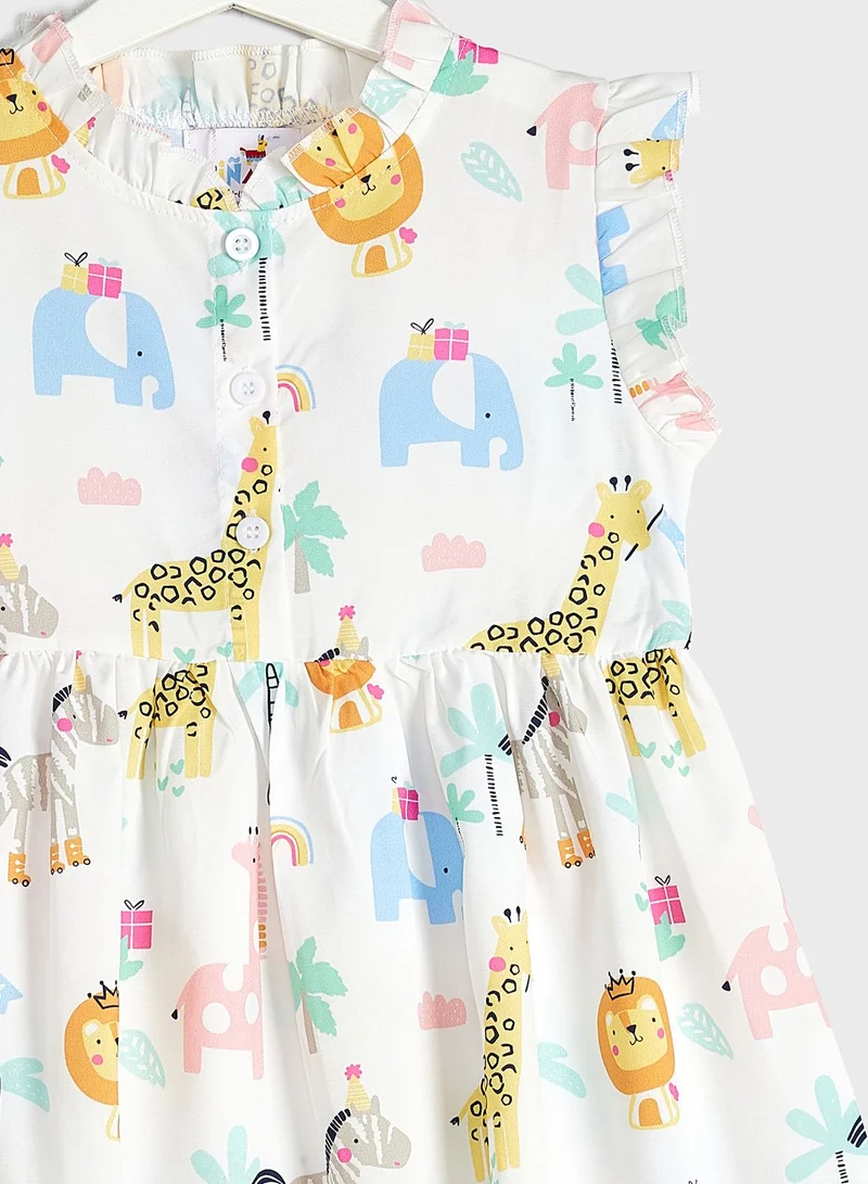Pinata Girls All Over Prints Frilled Dress