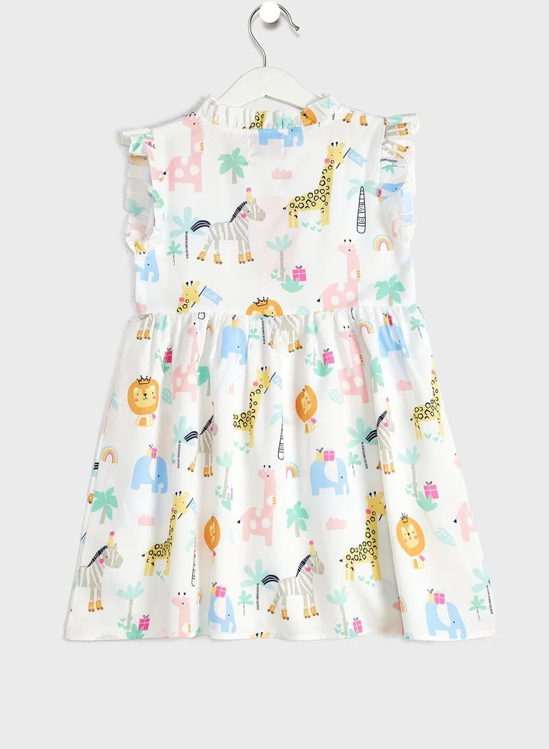 Pinata Girls All Over Prints Frilled Dress