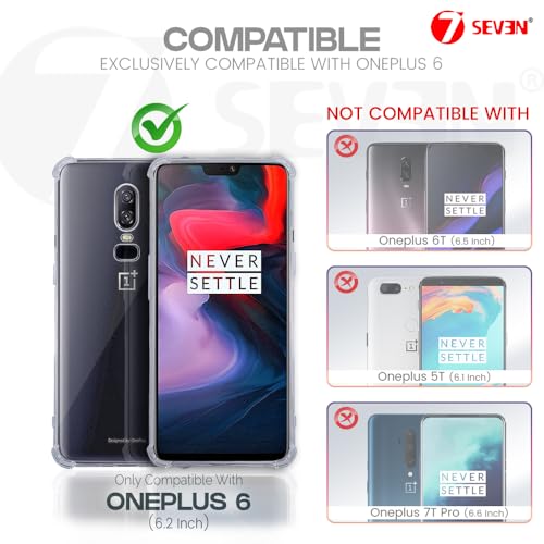 7-Seven 7SEVEN® Back Cover for OnePlus 6 Transparent Mobile Back Case Shock Proof Design Camera Edges Protection Crystal Clear 1+ Phone Case Silicon Soft TPU & Flexible One Plus Bumper Phone Cover - Image 2