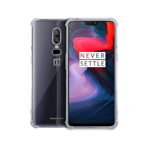 7-Seven 7SEVEN® Back Cover for OnePlus 6 Transparent Mobile Back Case Shock Proof Design Camera Edges Protection Crystal Clear 1+ Phone Case Silicon Soft TPU & Flexible One Plus Bumper Phone Cover - Image 1