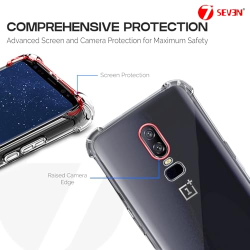 7-Seven 7SEVEN® Back Cover for OnePlus 6 Transparent Mobile Back Case Shock Proof Design Camera Edges Protection Crystal Clear 1+ Phone Case Silicon Soft TPU & Flexible One Plus Bumper Phone Cover - Image 3