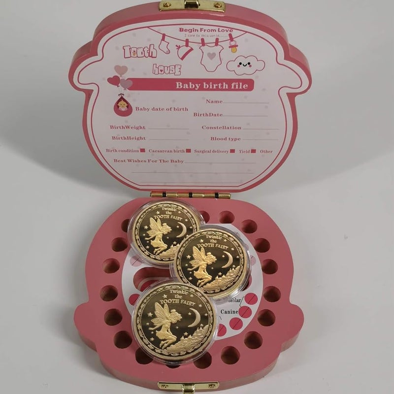 PAMBO Tooth Fairy Coins for Lost Tooth Kids with Gold-Plated,1.7Inch, Set of 6 - Image 4