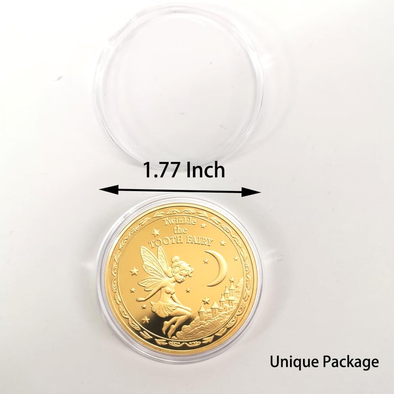 PAMBO Tooth Fairy Coins for Lost Tooth Kids with Gold-Plated,1.7Inch, Set of 6 - Image 3