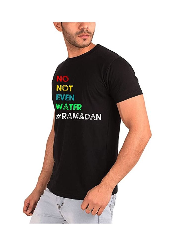 PRINTSHOP4ME Ramadan Printed Round Neck Cotton Mens Tshirt Design 9 - Image 4