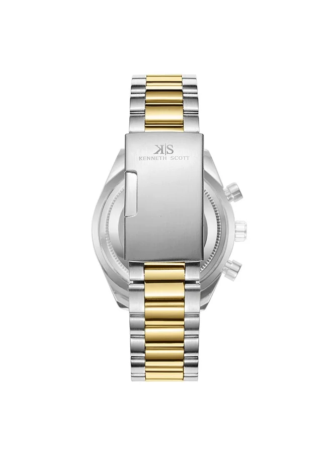KENNETH SCOTT Men's Stainless Steel Chrono & Multi Function Watch K23150-TBTW - 42 mm