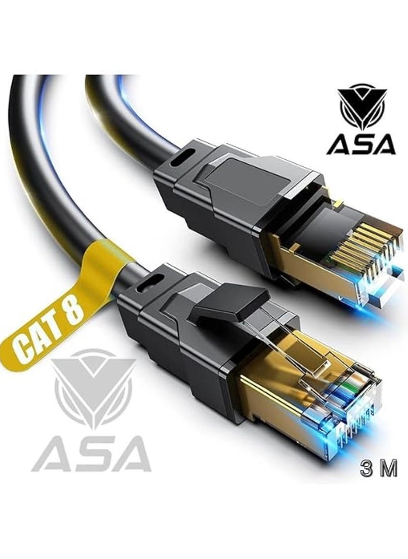 ASA Cat 8 Ethernet Cable, Ethernet LAN Cable, High Speed 40Gbps 2000MHz SFTP LAN Network Internet Cable with RJ45 10Ft/3Meter Ethernet Cable - pzsku/ZABB6FEB49BAAC2C74A8EZ/45/_/1700730313/742ad272-76a0-4bca-ad03-dd640178187a