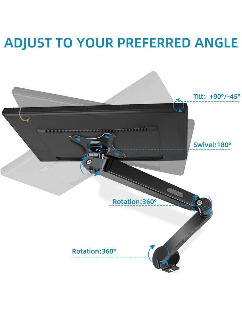 TIGER Monitor Arm Desk Mount Stand – Adjustable VESA Gas Spring Arm for 17-30 Inch Screens, Supports 4.4 to 19.8 lbs, with Clamp and Grommet Mount, Fits Computer Screens Up to 30 Inch (M5B)  - Image 3