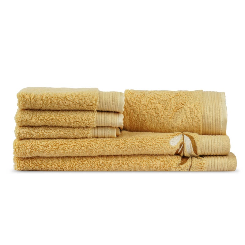 LUSH & BEYOND Face and Hand Towel Set of 6, 100% Cotton Towel for Men & Women 500 GSM Towel(Face Towel Size 13X13 inches) (Hand Towel Size 26X 14 Inches) (Light Yellow 29) - Image 3
