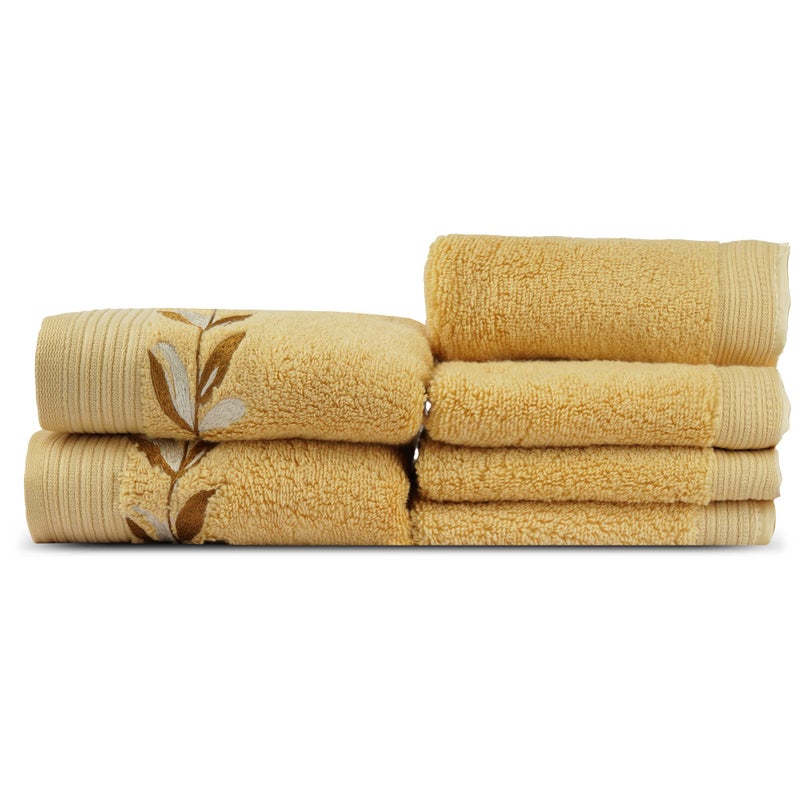 LUSH & BEYOND Face and Hand Towel Set of 6, 100% Cotton Towel for Men & Women 500 GSM Towel(Face Towel Size 13X13 inches) (Hand Towel Size 26X 14 Inches) (Light Yellow 29) - Image 2