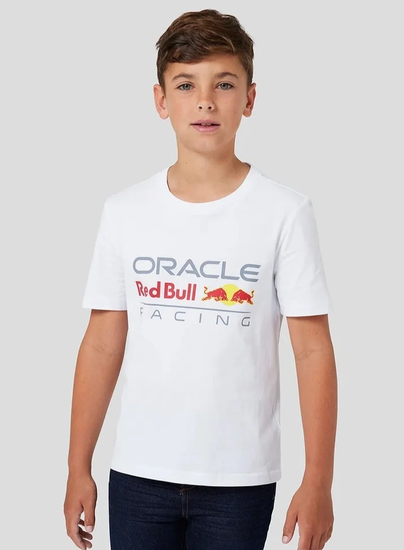 ريد بل Red Bull Racing Junior Large Front Logo T-Shirt - White