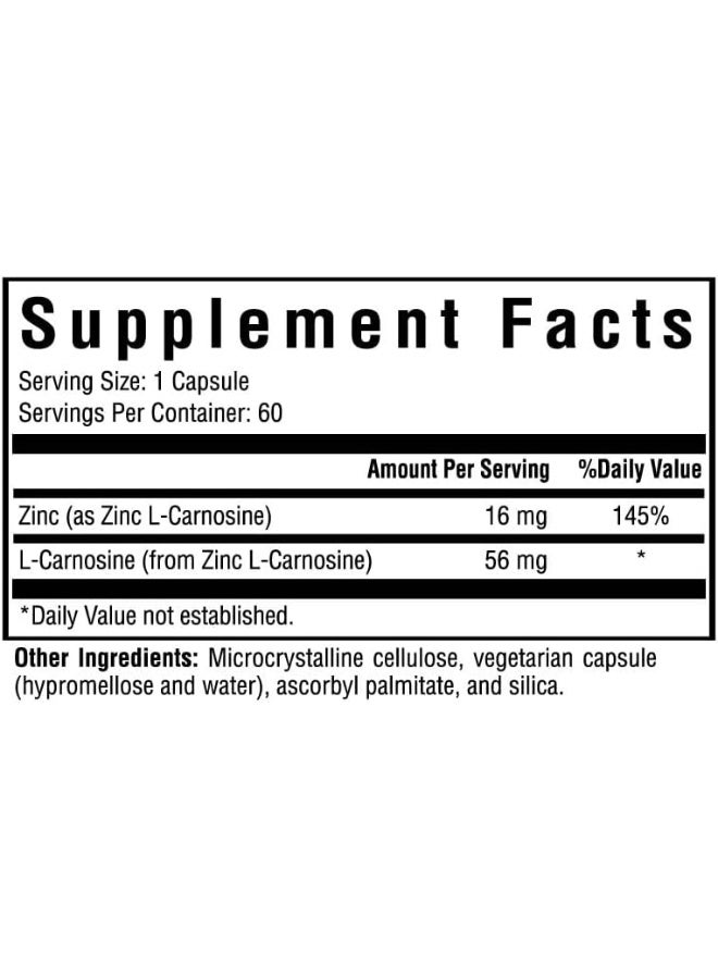 سيكنج هيلث زنك كارنوزين 60 كبسولة - Image 2