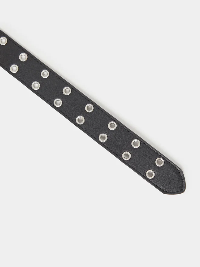 Styli Styli Black Solid Double Pin Buckle Belt