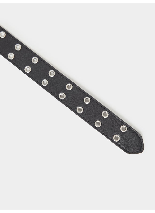 Styli Styli Black Solid Double Pin Buckle Belt  - Image 5