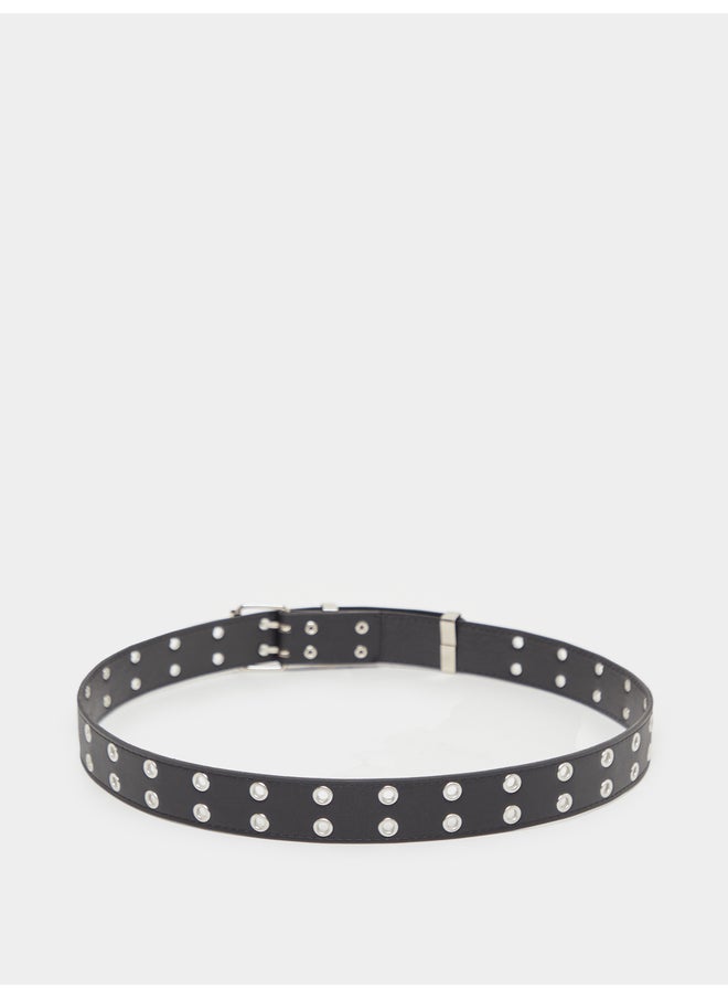 Styli Styli Black Solid Double Pin Buckle Belt  - Image 3