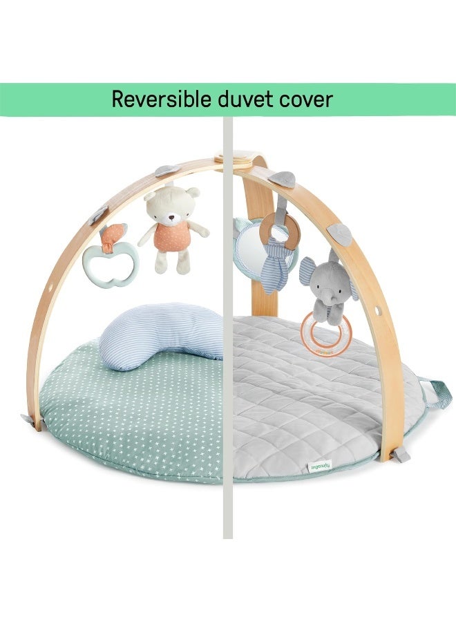 Ingenuity Cozy Spot Duvet Activity Gym with Self-Storage, Machine Washable Mat, Loamy - Image 2