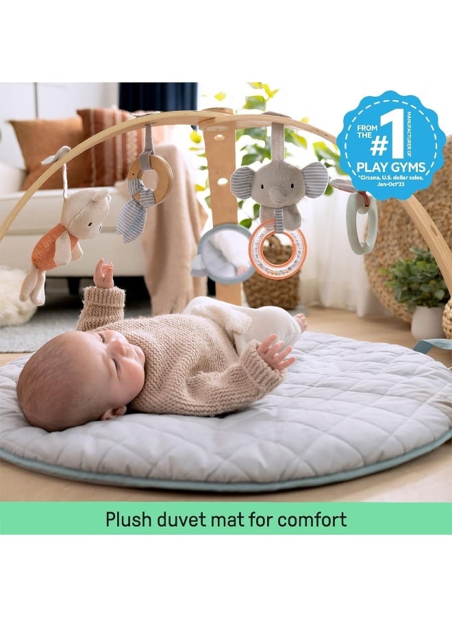 Ingenuity Cozy Spot Duvet Activity Gym with Self-Storage, Machine Washable Mat, Loamy - Image 3