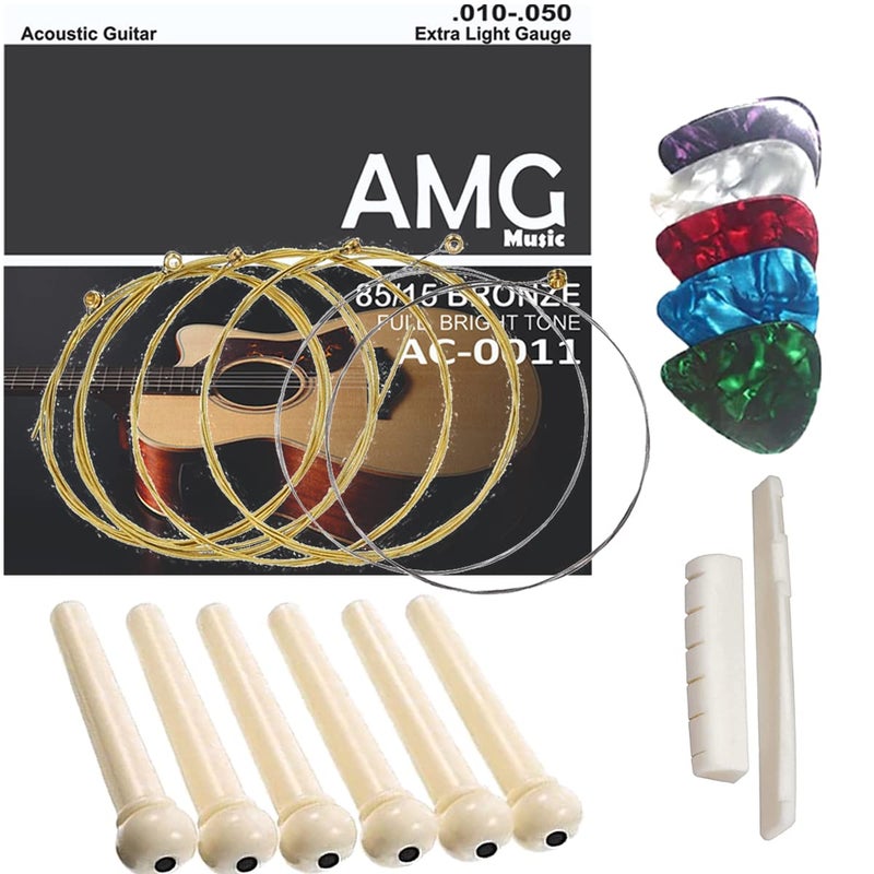 Device Of Urban Infotech أوتار جيتار URBAN INFOTECH مع دبابيس الجسر، وصندوق السرج، وقطع الغيار - ملحقات جيتار أكوستيك - Image 1