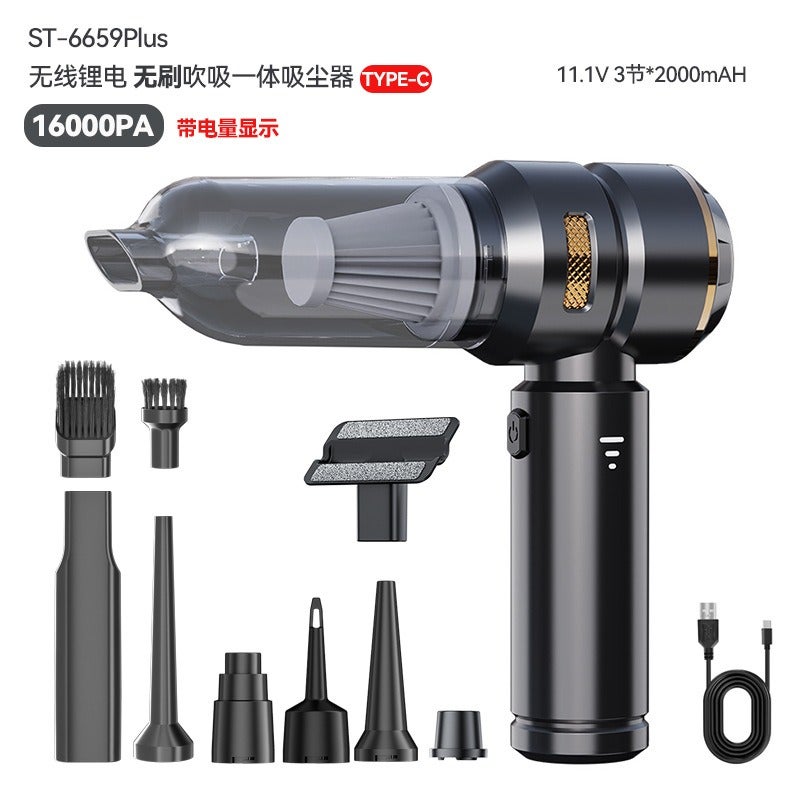 Car Vacuum Cleaner, Handheld Brushless High-Power Dust Remover with Inflator, Dual-Use Mini Car Air Blower