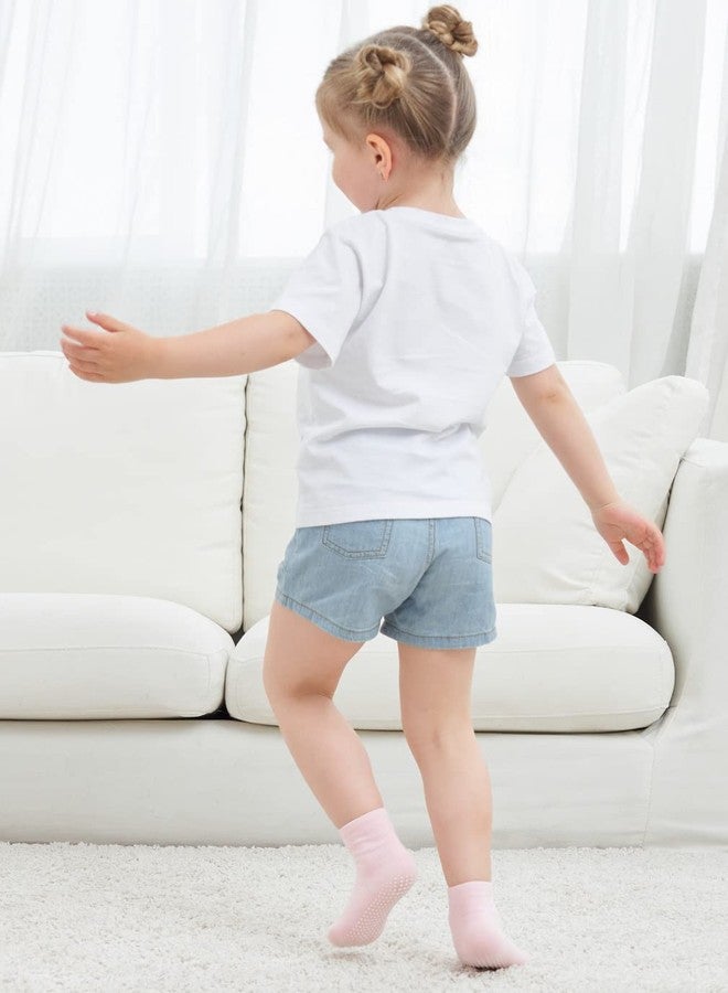 ZAPLES Baby Girls Non Slip Grip Crew Socks with Anti Skid Soles for Infants Toddlers Kids (Girls - 9 Pairs, 12-36 Months) - Image 3