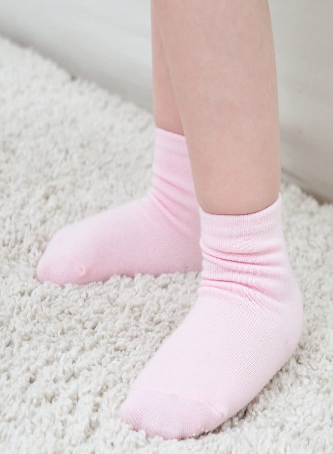 ZAPLES Baby Girls Non Slip Grip Crew Socks with Anti Skid Soles for Infants Toddlers Kids (Girls - 9 Pairs, 12-36 Months) - Image 2