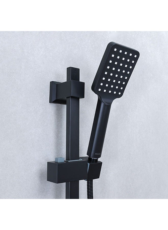 milano Power Collection Basin Bath Shattaf Angle Valve And Kit With Matted Color Brass Bathroom complete Set Single Handle Mixer Angle Valve Shattaf Black  - Image 4