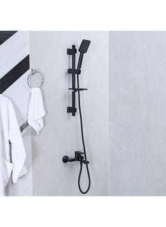 milano Power Collection Basin Bath Shattaf Angle Valve And Kit With Matted Color Brass Bathroom complete Set Single Handle Mixer Angle Valve Shattaf Black  - Image 2