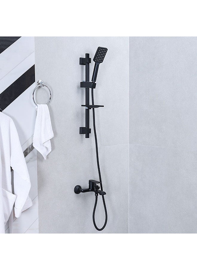 milano Power Collection Basin Bath Shattaf Angle Valve And Kit With Matted Color Brass Bathroom complete Set Single Handle Mixer Angle Valve Shattaf Black  - Image 2