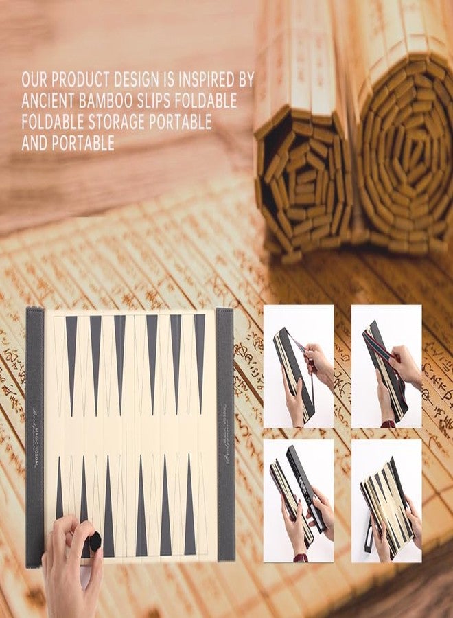 Magic Vosom Backgammon Set for Adults, Travel Backgammon Set, Wrinkle-Resistant Foldable Chess and Checkers, Fun Outdoor Games for Family and Friends, Ideal Travel Game Set (Space Grey) - Image 2