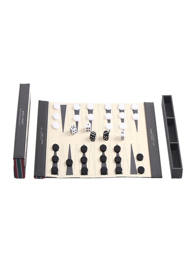 Magic Vosom Backgammon Set for Adults, Travel Backgammon Set, Wrinkle-Resistant Foldable Chess and Checkers, Fun Outdoor Games for Family and Friends, Ideal Travel Game Set (Space Grey) - Image 1