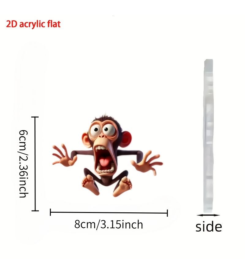 2D Acrylic Monkey Car Rearview Mirror Decoration Pendant For Backpack Keychain Bags Holiday Party Gift Lightweight Durable - Image 3
