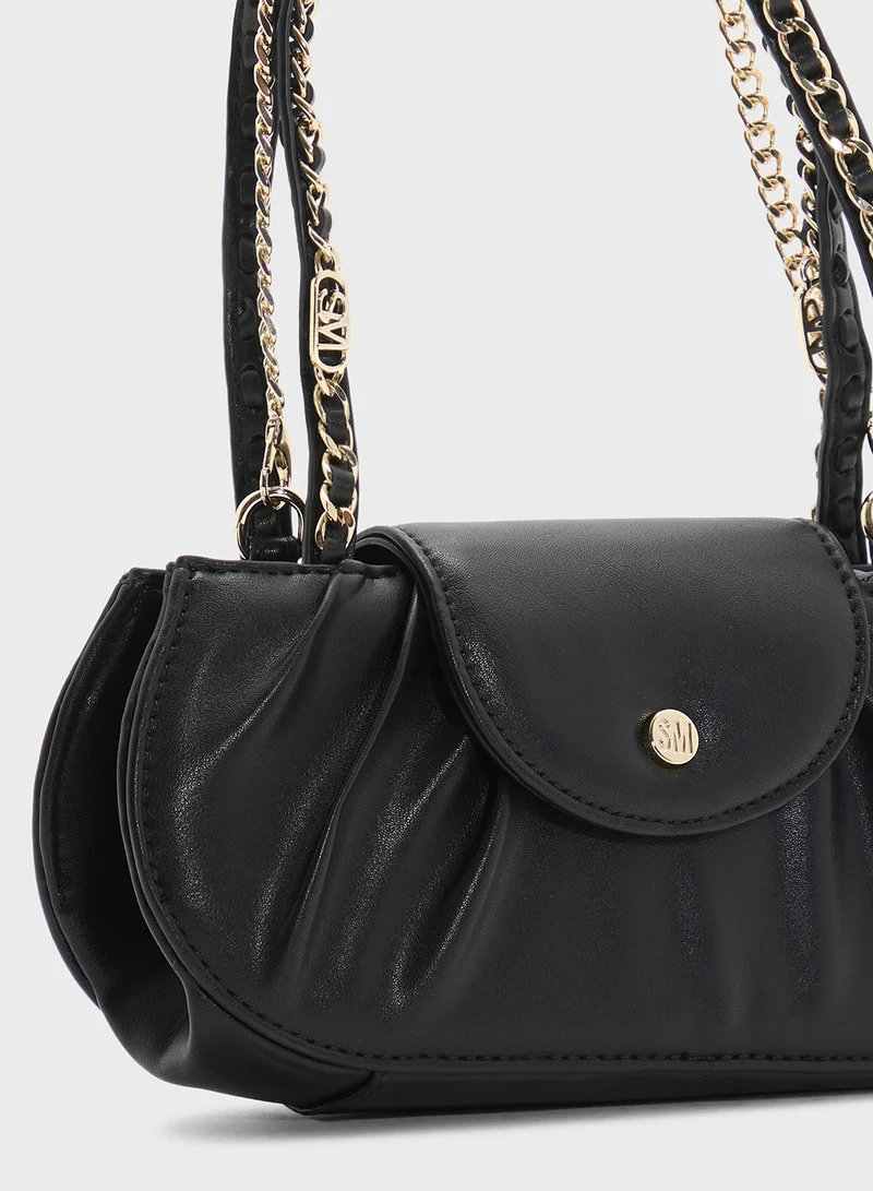 STEVE MADDEN Bchainss Flap Over Satchel Bag