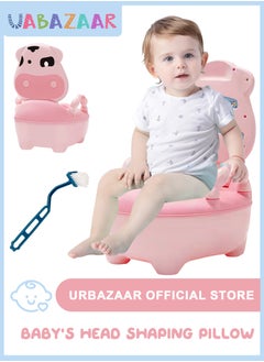 URbazaar Baby Potty Training Toilet Seat with Soft Cushion Handles, Haute Collection, Double Anti-Slip Design and Splash Guard for Boys and Girls (Pink)  - Image 1