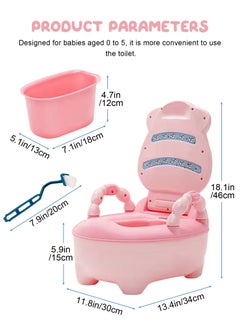 URbazaar Baby Potty Training Toilet Seat with Soft Cushion Handles, Haute Collection, Double Anti-Slip Design and Splash Guard for Boys and Girls (Pink)  - Image 2