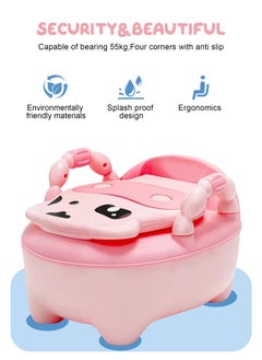 URbazaar Baby Potty Training Toilet Seat with Soft Cushion Handles, Haute Collection, Double Anti-Slip Design and Splash Guard for Boys and Girls (Pink)  - Image 3