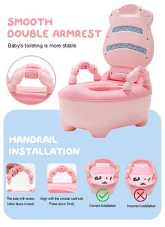 URbazaar Baby Potty Training Toilet Seat with Soft Cushion Handles, Haute Collection, Double Anti-Slip Design and Splash Guard for Boys and Girls (Pink)  - Image 4
