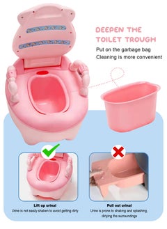 URbazaar Baby Potty Training Toilet Seat with Soft Cushion Handles, Haute Collection, Double Anti-Slip Design and Splash Guard for Boys and Girls (Pink)  - Image 5
