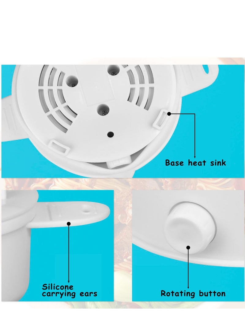 Electric Hot Pot Cooker Foldable Stainless Steel Electric Hot Pot Cooker 220V Level 2 Firepower Power Outage Protection 1.2L Multifunction Portable Pot for for Home Dormitory Office Travel  - Image 5