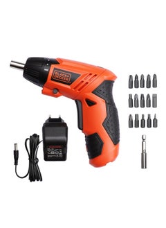 BLACK+DECKER BLACK+DECKER KC4815 4.8V 200 RPM Cordless Screwdriver Set Ni-Cd (Nickel-Cadmium) with LED Worklight, 15-pieces Screw Bits Set & Adjustable Torque for Home & DIY Use, 1 Year Warranty, ORANGE & BLACK  - Image 1