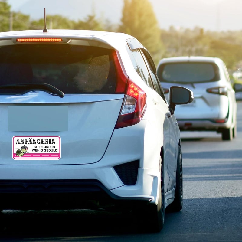 Cuayaes Beginner Driver Magnetic Sign 20 x 10 cm Beginner Sign Car Sticker Reflective Sign Car Magnetic Film Warning Sign Driving Licence Passed Gift - Image 4