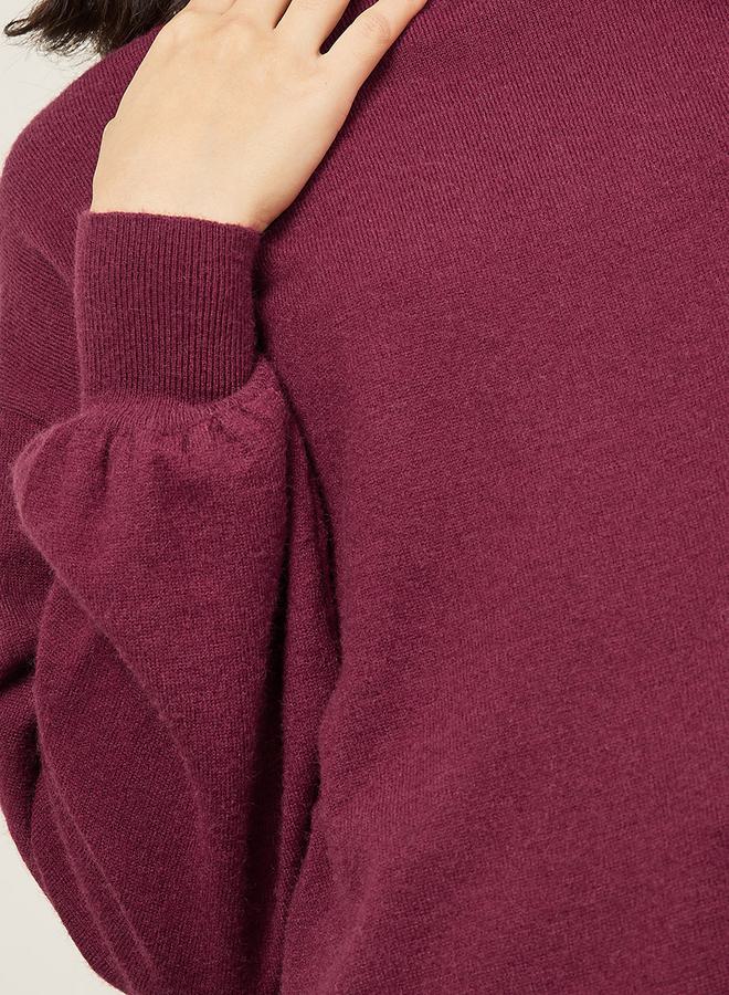 Styli Oversized Solid Turtle Neck Longline Sweater  - Image 3