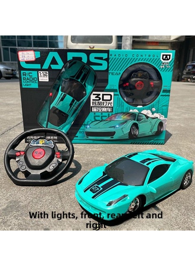 Children's Remote Control Car Charging With Police Car Car Wireless Light Four-way Toy Racing Gift Box Simulation Model Gift-Color:Four-way Remote Control Car Blue - Image 1