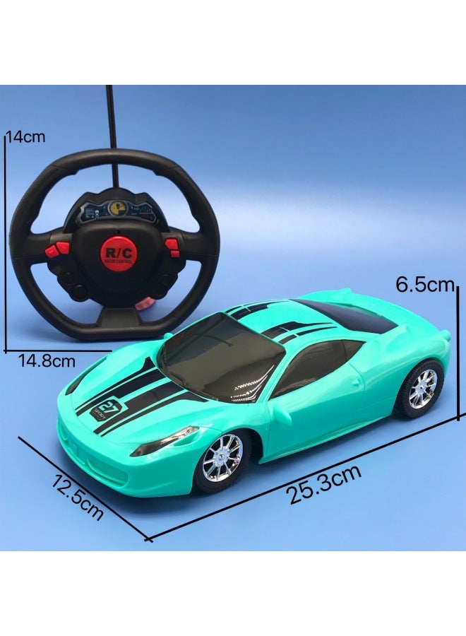 Children's Remote Control Car Charging With Police Car Car Wireless Light Four-way Toy Racing Gift Box Simulation Model Gift-Color:Four-way Remote Control Car Blue - Image 4