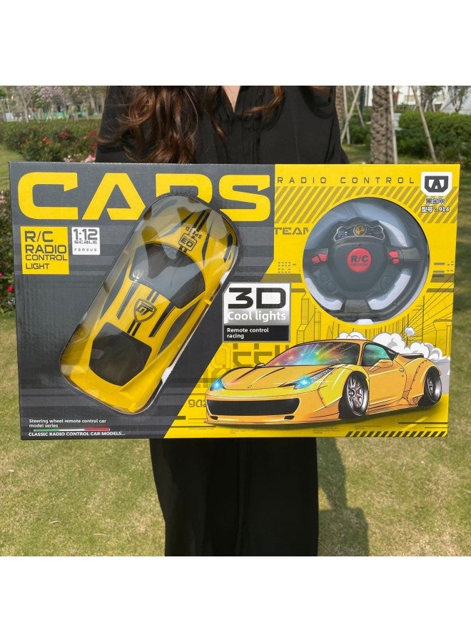 Children's Remote Control Car Charging With Police Car Car Wireless Light Four-way Toy Racing Gift Box Simulation Model Gift-Color:Four-way Remote Control Car Blue - Image 3